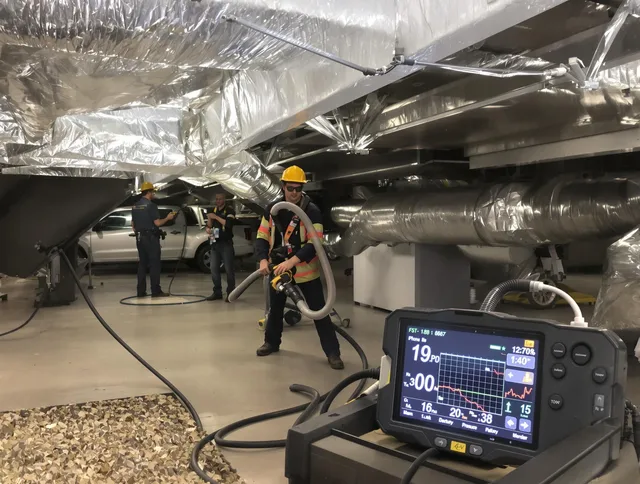 Professional negative pressure duct cleaning by Central Falls Air Duct Cleaning in Central Falls